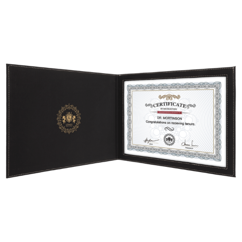 black-gold-leatherette-certificate-holder.png Black Gold Leatherette Certificate Holder