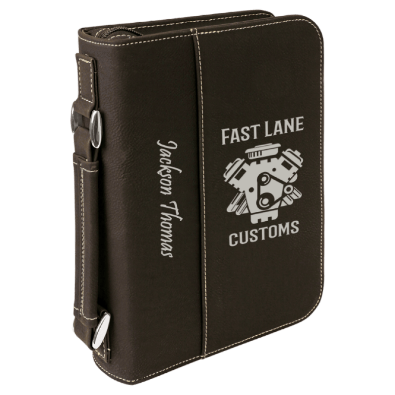 black-silver-leatherette-book-bible-cover-with-handle-zipper.png Black Silver Leatherette Book Bible Cover with Handle Zipper